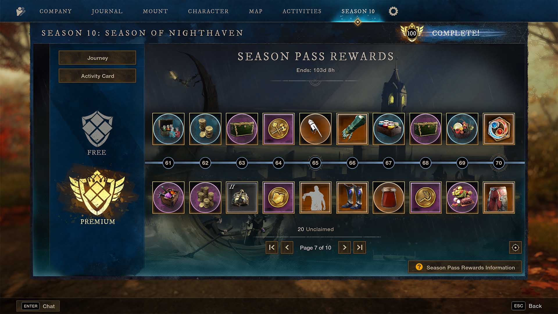 new world season 10 season pass rewards 70